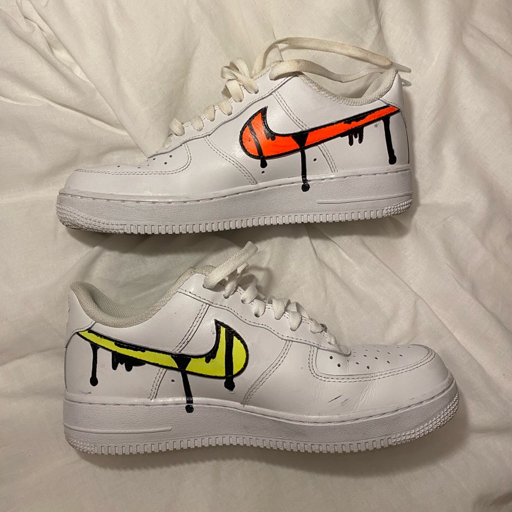 Custom Neon Swoosh Nike Air Force 1’s